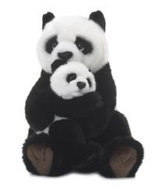 Panda mama z dzieckiem 28 cm