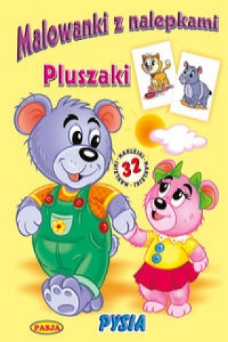 Malowanki z nalepkami Pluszaki Pysia