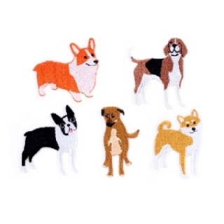 Iron On Patch Dogs Set of 5