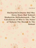 HaChayishowubiyem Shal Mey Howa Sham Shal Yeshuwi Mashayiche BaHoshematoh - The Calculations of Who is The Name of Yeshuwi The Messiah in The Release