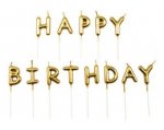 Kerzen Happy Birthday, Gold