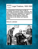 A Compendium of the Laws on Bills of Exchange, Promissory Notes, Cheques, and Other Commercial Negotiable Instruments of England, Germany and France: