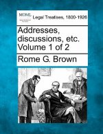 Addresses, Discussions, Etc. Volume 1 of 2