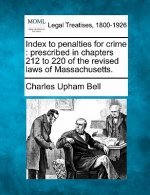 Index to Penalties for Crime: Prescribed in Chapters 212 to 220 of the Revised Laws of Massachusetts.