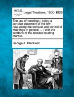 The Law of Meetings: Being a Concise Statement of the Law Respecting the Conduct and Control of Meetings in General ...; With the Sections