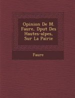 Opinion de M. Faure, D Put Des Hautes-Alpes, Sur La Pairie