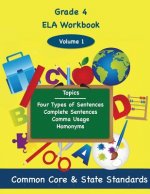 Fourth Grade ELA Volume 1: Four Types of Sentences, Complete Sentences, Comma Usage, Homonyms