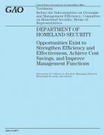 Testimony before the Subcommittee on Oversight and management Efficiency, Committee on Homeland Security, House of Representatives: Department of Home