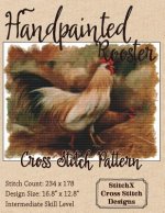 Handpainted Rooster Cross Stitch Pattern