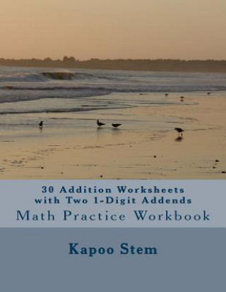 30 Addition Worksheets with Two 1-Digit Addends: Math Practice Workbook