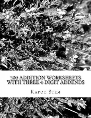 500 Addition Worksheets with Three 4-Digit Addends: Math Practice Workbook