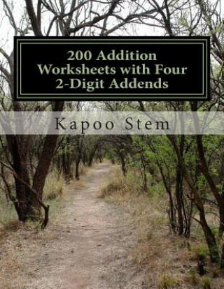 200 Addition Worksheets with Four 2-Digit Addends: Math Practice Workbook