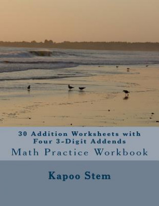 30 Addition Worksheets with Four 3-Digit Addends: Math Practice Workbook