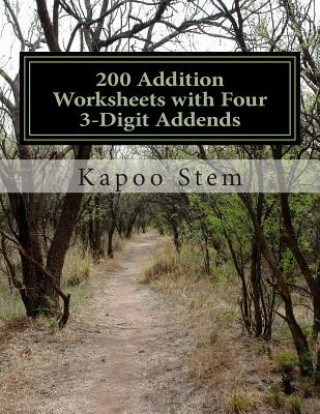 200 Addition Worksheets with Four 3-Digit Addends: Math Practice Workbook
