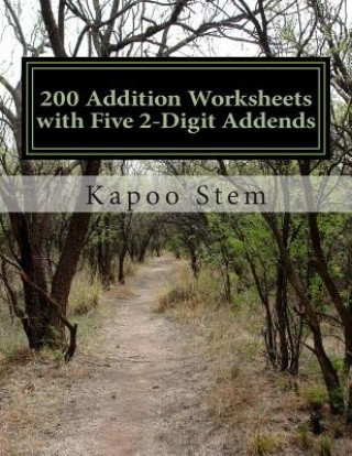 200 Addition Worksheets with Five 2-Digit Addends: Math Practice Workbook