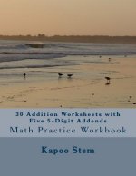 30 Addition Worksheets with Five 5-Digit Addends: Math Practice Workbook