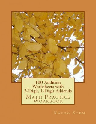 100 Addition Worksheets with 2-Digit, 1-Digit Addends: Math Practice Workbook