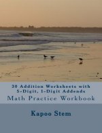 30 Addition Worksheets with 5-Digit, 1-Digit Addends: Math Practice Workbook