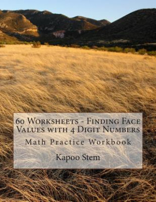 60 Worksheets - Finding Face Values with 4 Digit Numbers: Math Practice Workbook