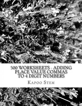 500 Worksheets - Adding Place Value Commas to 4 Digit Numbers: Math Practice Workbook