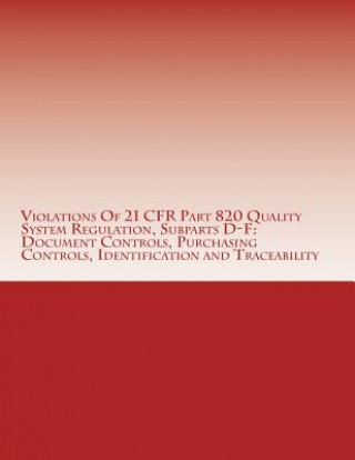 Violations Of 21 CFR Part 820 Quality System Regulation, Subparts D-F: Document Controls, Purchasing Controls, Identification and Traceability: Warnin