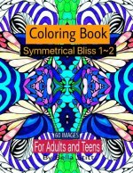 Symmetrical Bliss 1-2 Coloring Book with 60 images: Relaxing Designs for Calming, Stress and Meditation