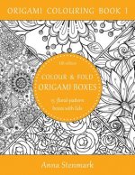 Colour & fold origami boxes - 15 floral-pattern boxes with lids: UK edition