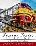 Famous Train Shading Volume 1: Train Grayscale coloring books for adults Relaxation Art Therapy for Busy People (Adult Coloring Books Series, graysca