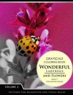 Wonderful Ladybugs and Flowers Books 2: Grayscale coloring books for adults Relaxation (Adult Coloring Books Series, grayscale fantasy coloring books)