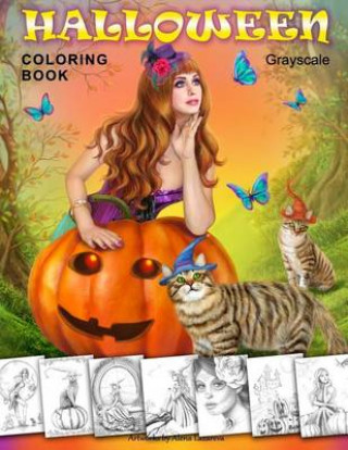 HALLOWEEN COLORING BOOK. GRAYSCALE: COLO