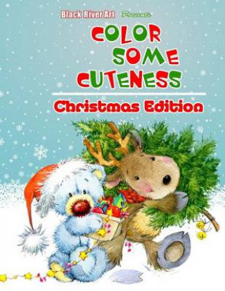 Color Some Cuteness Christmas Edition Grayscale Coloring Book
