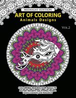 Art of Coloring Animal Design Midnight Edition: An Adult Coloring Book with Mandala Designs, Mythical Creatures, and Fantasy Animals for Inspiration a