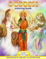 Goddess Coloring Book. Grayscale & line art illustrations