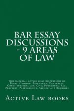 Bar Essay Discussions - 9 Areas Of Law: This material covers essay discussions on Torts, Criminal Procedure, Contracts, Constitutional law, Civil Proc