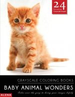 Baby Animal Wonders: Grayscale coloring books: Color over the gray to bring your images lifely with 24 stunning grayscale images