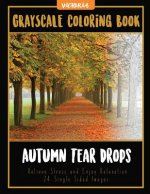 Autumn Tear Drops Landscapes: Grayscale Coloring Book Relieve Stress and Enjoy Relaxation 24 Single Sided Images