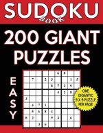 Sudoku Book 200 Easy GIANT Puzzles: Sudoku Puzzle Book With One Gigantic Puzzle Per Page, One Level of Difficulty