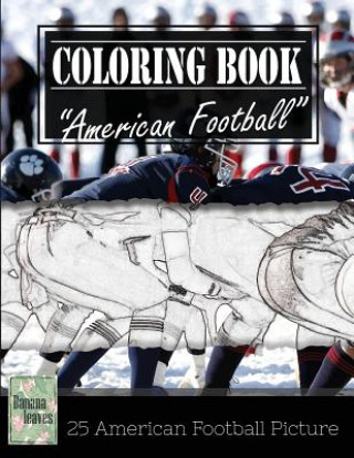 American Football Sketch Gray Scale Photo Adult Coloring Book, Mind Relaxation Stress Relief: Just added color to release your stress and power brain
