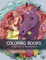 Big Book of Horse Flowers Decorative Adult Coloring Book: Anti stress Adults Coloring Book to Bring You Back to Calm & Mindfulness