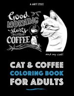 Cat & Coffee Coloring Book For Adults