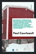 Biblioth que Litt raire de la Renaissance, Nouvelle S rie, Tome III