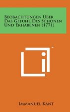 Beobachtungen Uber Das Gefuhl Des Schonen Und Erhabenen (1771)
