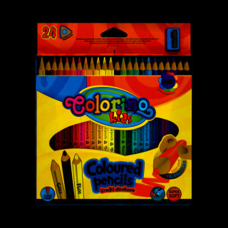 Kredki ołówkowe trójkątne Colorino kids 24 kolory + temperówka