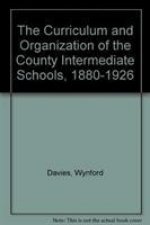 Curriculum and Organization of the County Intermediate Schools, 1880-1926