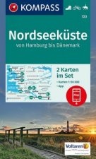 KOMPASS Wanderkarten-Set 723 Nordseeküste von Hamburg bis Dänemark (2 Karten) 1:50.000