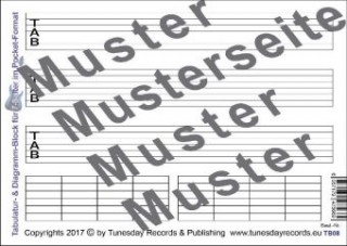 Tabulatur- & Diagramm-Block für 7-Saiter-Gitarren im Pocketformat
