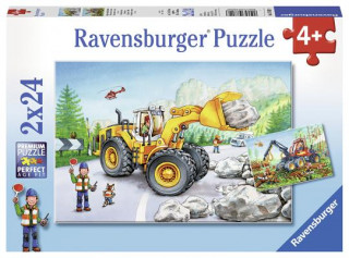 Ravensburger Kinderpuzzle - 07802 Bagger und Waldtraktor - Puzzle für Kinder ab 4 Jahren, mit 2x24 Teilen