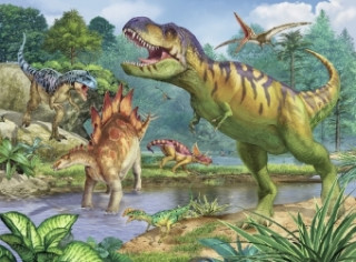 Ravensburger Kinderpuzzle - 13695 Welt der Dinosaurier - Dino-Puzzle für Kinder ab 6 Jahren, mit 100 Teilen im XXL-Format, inklusive Malheft