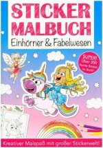 Stickermalbuch: Einhörner & Fabelwesen