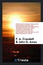 Checklist of Public Documents Containing Debates and Proceedings of Congress from the First to the Fifty-Third Congress Together the Miscellaneous Lis